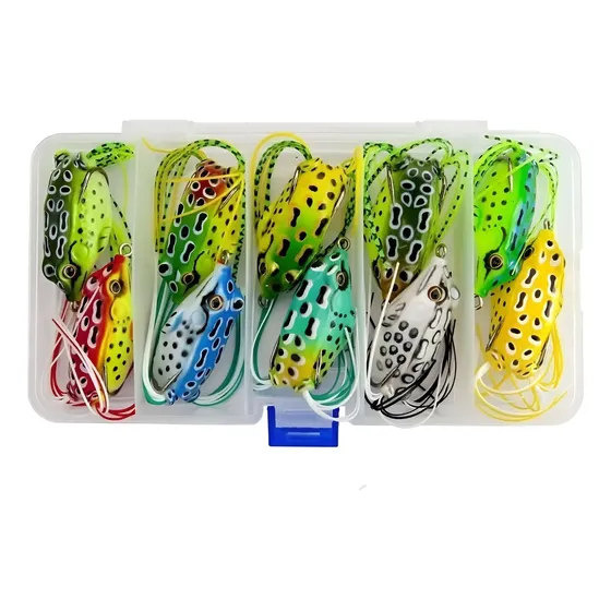 10 Iscas Artificial - Frog Sapinho Anti Enrosco + Estojo