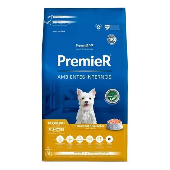 Premier Ambientes Interno Filhote Raça Peq Frang/salm 2.5kg