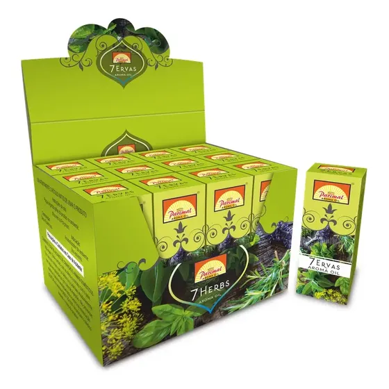 Essência Aromática Em Óleo 7 Ervas Parimal Box Com 12 Caixas