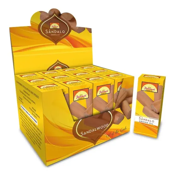 Essência Aromática Em Óleo Sândalo Parimal Box Com 12 Cx