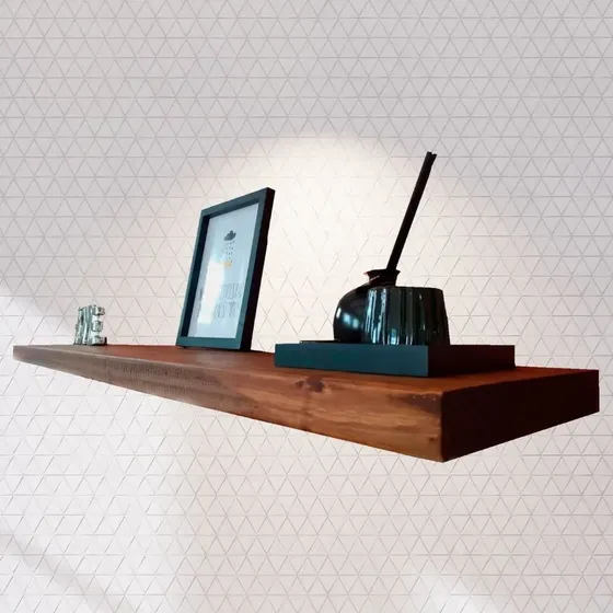 Prateleira Reta Painel Pinus Com Suporte Invisível 80x20 Cm