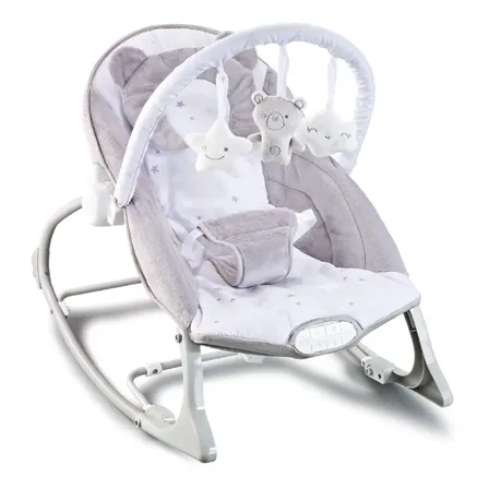 Cadeirinha Vibratória Musical Urso Polar Até 18kgs Maxi Baby Cinza/branco