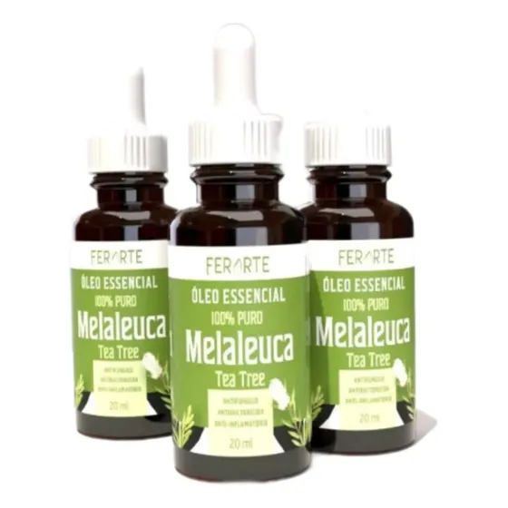 Kit 3 Óleos De Melaleuca 20 Ml100% Puro Ferarte Trata Fungos