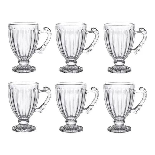 Jogo 6 Xícaras De Cristal Para Chá 200ml Renaissance Lyor