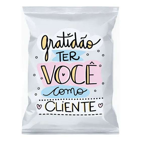 100 Balas Personalizadas Gratidão Ótimo Brinde Paraclientes