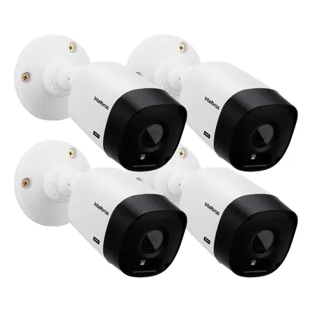 Kit 4 Câmera Intelbras Visão Noturna Alta Resolução + Brinde Branco