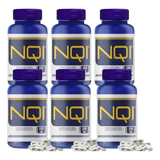 Promoção - 6 Frascos De Nqi - C/ 100 Cápsulas Cada Frasco