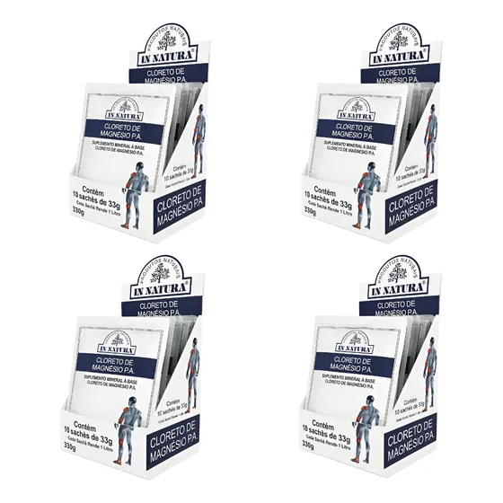 04 Cloreto De Magnésio Pa 33g. 10 Sachês + 4 Saches Brinde