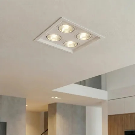 Spot De Embutir Par20 Quadruplo + Lampada 7w 4000k