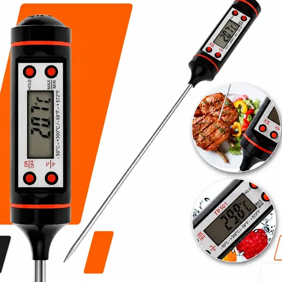 Termometro Culinário Digital Alimentos Oleo Leite Salada