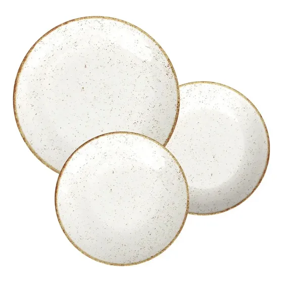 Aparelho Jogo De Jantar Porcelana Tramontina 18 Pcs Rustico