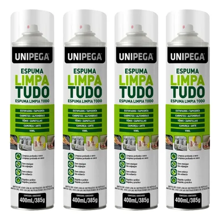 Kit 4 Espuma Limpa Tudo 400ml Couro Sofa Tenis Tapete Bolsa