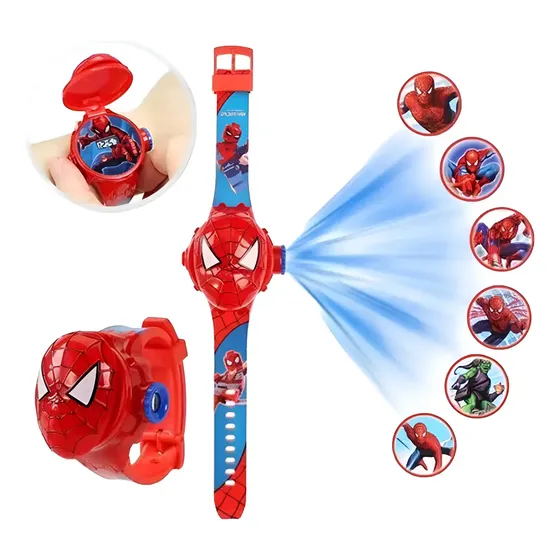 Relógio Infantil Homem-aranha Projetor De Imagens