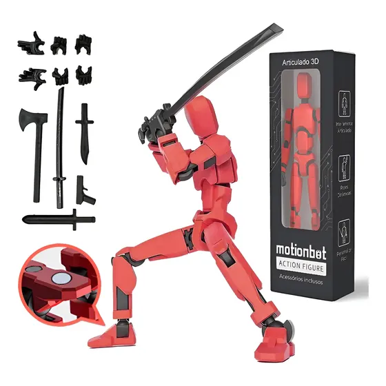 Boneco 3d Motionbot Articulado Action Figure Lucky Dummy