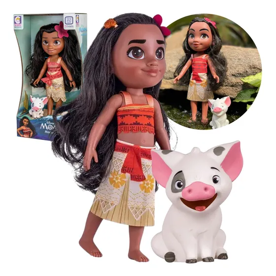 Boneca Moana Princesa Disney 36 Cm E Pua - Cotiplás