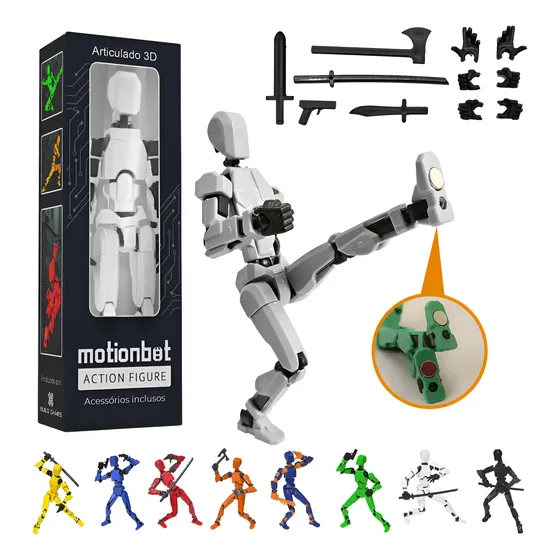 Boneco 3d Motionbot Articulado Action Figure Lucky Dummy