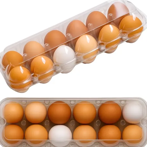 Embalagem Plástica Para 12 Ovos De Galinha Descartável 80 Un