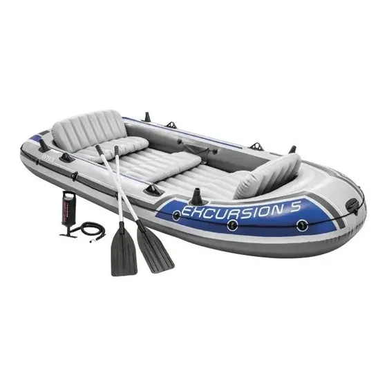 Barco Bote Inflável Excursion 5 - 600kg Intex- Remos E Bomba