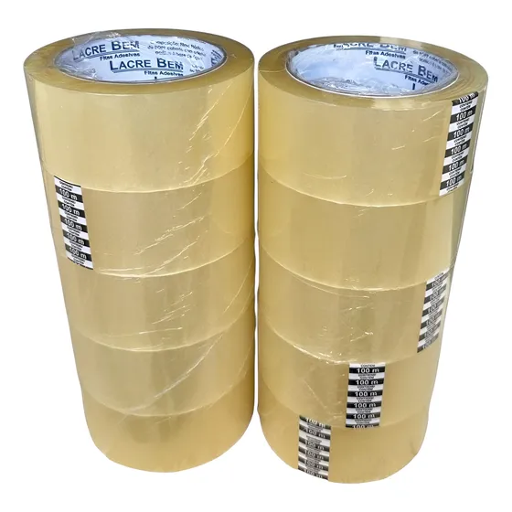 Fita Adesiva Transparente 45mm X 100 Metros - 10 Unidades