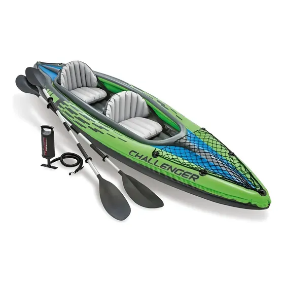 Caiaque Inflável Duplo 160kg K2 Challenger Intex Remos Verde