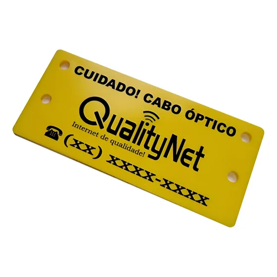 Plaqueta Identificação Cuidado Cabo Óptico 500 Unidades