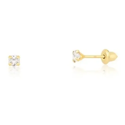 Brinco De Ouro 18k 750 Infantil 2.5mm