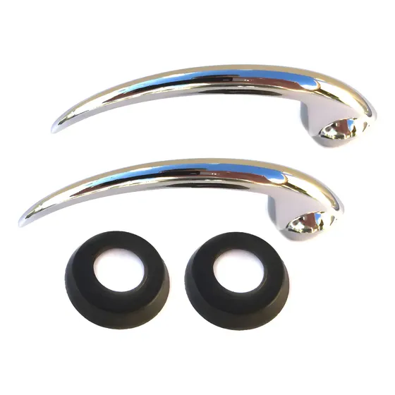 Par Maçanetas Internas Porta Metal Cromada Vw Fusca Até 77