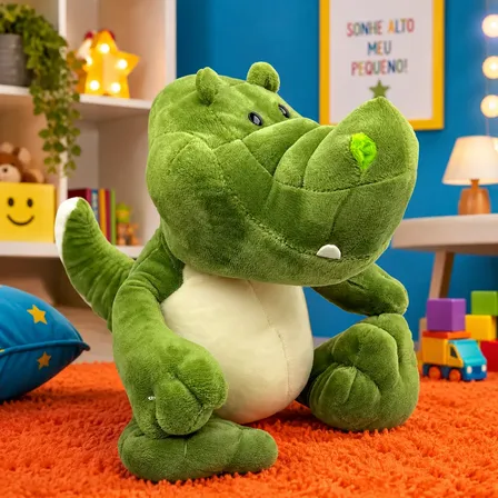 Crocodilo Pelucia Jacaré Bichinho Antialérgico Jacarezinho Verde