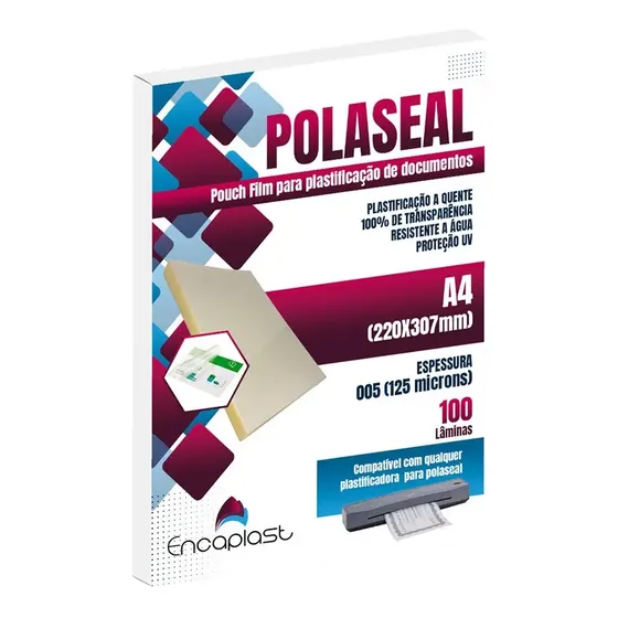 Plastico Plastificação Polaseal A4 Esp 005 125 Microns C/100