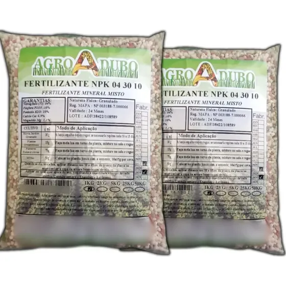 Fertilizante Npk 04 30 10 - 2 Kg Adubo Completo Rico Em (p)