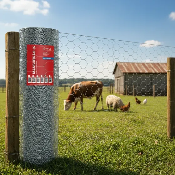 Tela Hexagonal Mangueirão Rolo 50x1,50m Fio 16 / 7,6cm - 12x