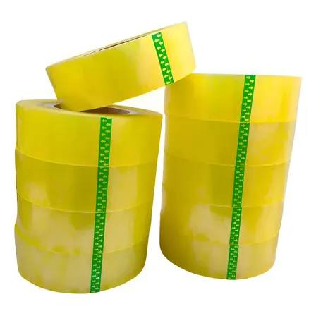 Fita Adesiva 45mm X 500m Transparente Largo 10 Rolos Amarelo Liso