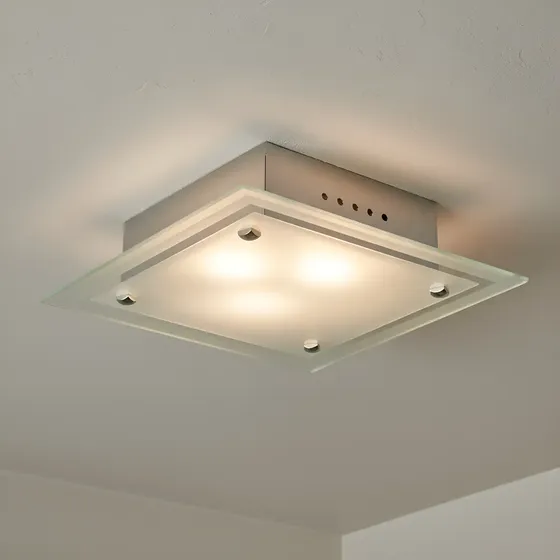 Lustre Plafon Quadrado Quarto Sala Banheiro Corredor 23x23