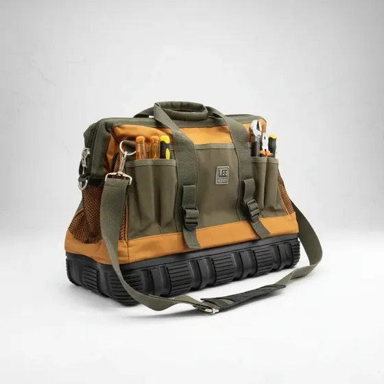 Bolsa Maleta Fundo Borracha Em Lona 21 Bolsos P/ Ferramentas