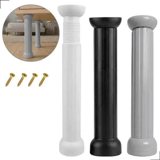 Kit 4 Pé Alto Armário Balcão Pia 20-24cm Cinza Regulável