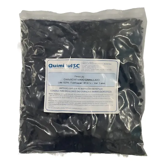 Carvão Ativado Granulado 1kg Casca De Côco.