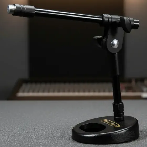 Pedestal Suporte Mesa Microfone Torelli Hpm56 Pés De Ferro