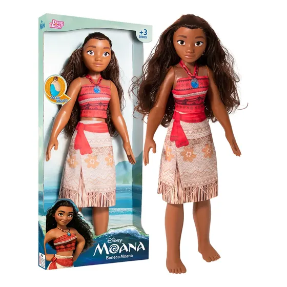 Nova Boneca Moana Princesa Disney Com Colar Infantil 55cm