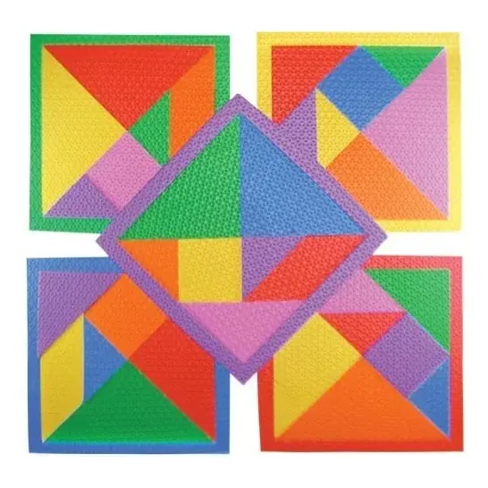 Kit Com 5 Placas De Tangram Educativo Em Eva