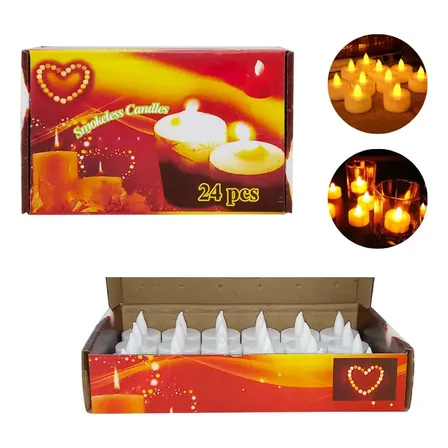 Conjunto De 24 Mini Vela Led Eletrônica Artificial Decoração