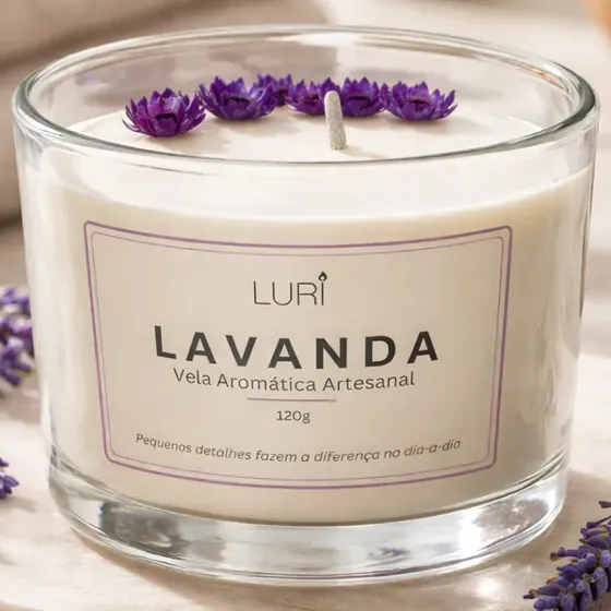 Vela Aromática Lavanda 120g Luri Artesanal Perfumada