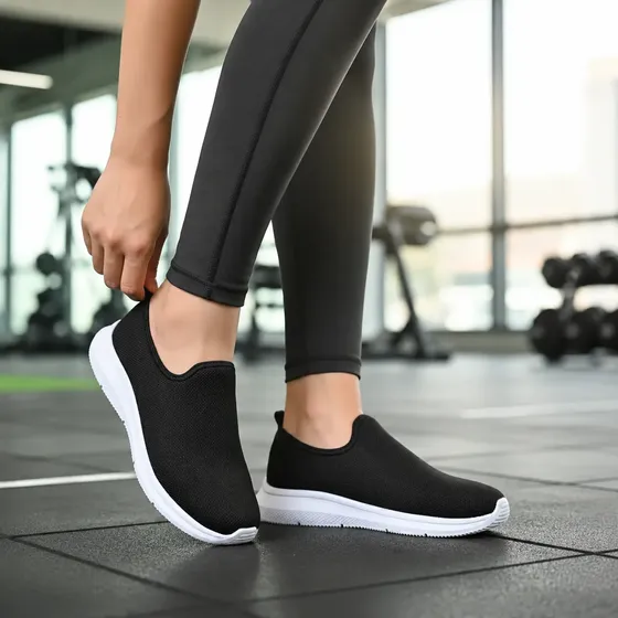 Tênis Feminino Meia S/ Cadarço Slip On Fácil Calçar Academia