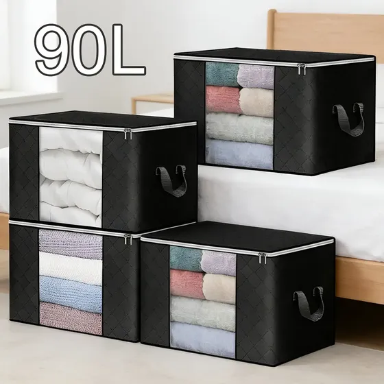 Kit 4un Saco Organizador Edredon Cobertor Multiuso Dobrável