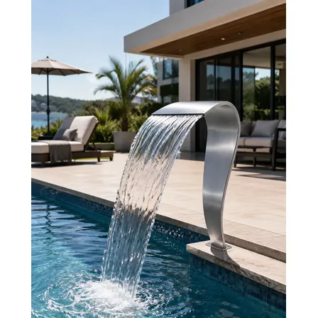 Cascata Naja Piscina Média 80 Cm Alt Inox 304 Envio Imediato