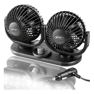 Ventilador Automotivo Duplo12v Ajustável Carro Van Caminhão