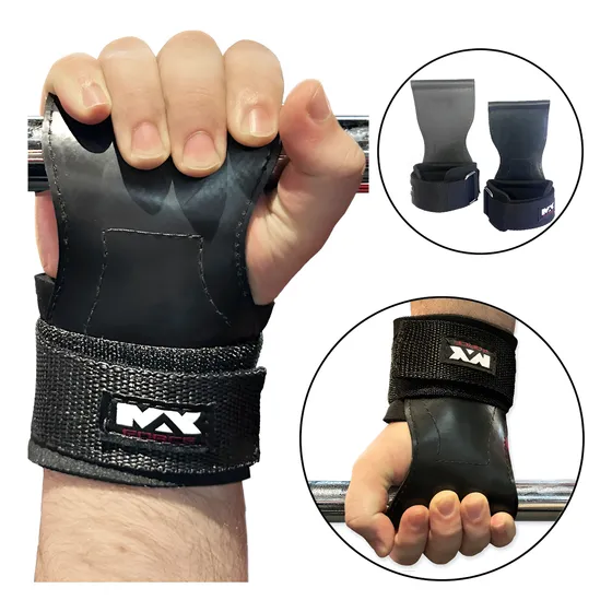 Luva Strap Emborrachada Academia Treino Barra Max Force