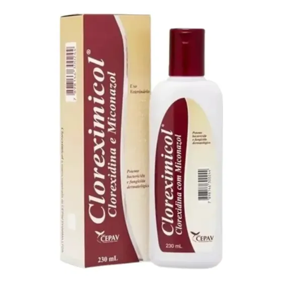 Cloreximicol 230ml - Shampoo Terapêutico P/ Cães E Gatos Sem