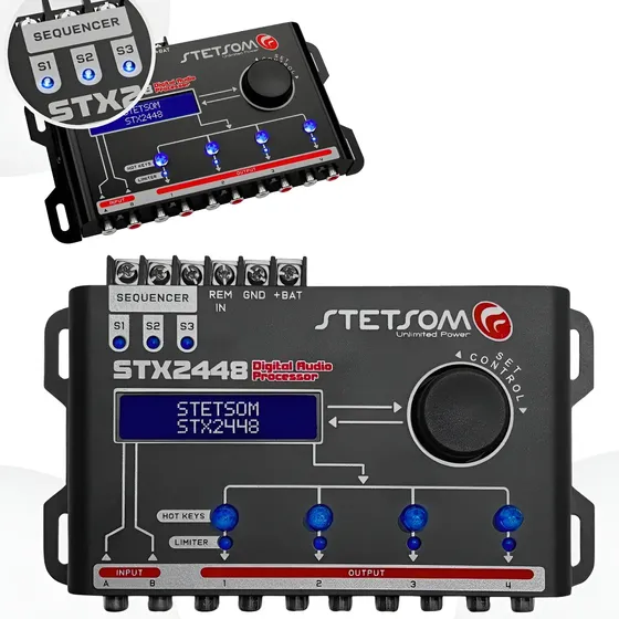 Processador De Audio Digital Equalizador Stx2448 Stetsom Som Preto
