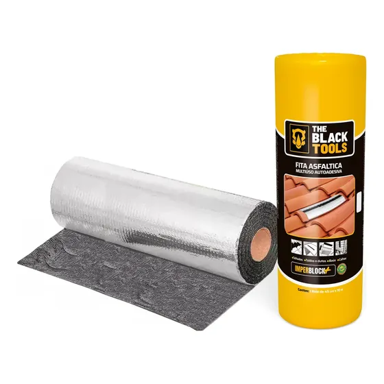 Fita Manta Asfáltica 45cm X 10m Aluminizada Auto Adesiva