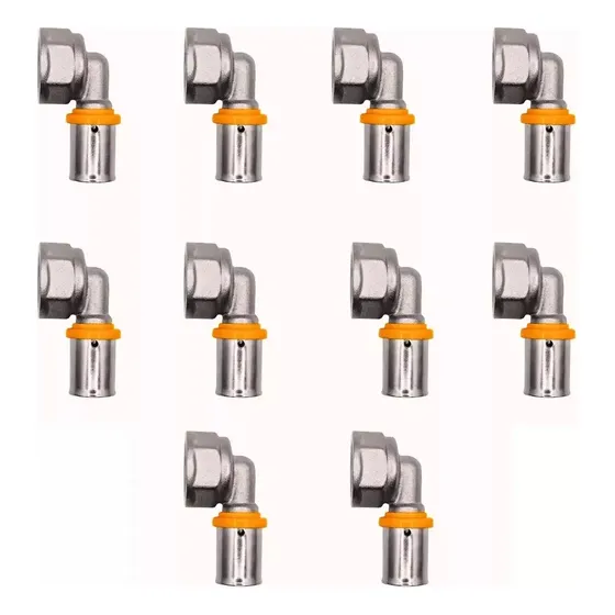 Joelho Pex 90 Femea Para Gas 1/2 X 16 Mm Kit Com 10 Pcs